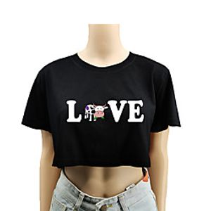 Women's Crop Top Tee  T-shirt Crop Top Crew Neck Letter Printed Sport Athleisure T Shirt Top Short Sleeves Breathable Soft Comfortable Everyday Use Street Casual Daily Outdoor Lightinthebox