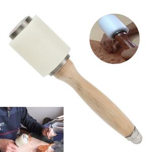 220mm Length Wooden Handle Leather Cutting Stamping Hammer Nylon Craft Tool