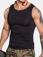 Mens Sexy High Elastic Body Sculpting Waist Tummy Tuck Skinny Fit Sport Tank Tops