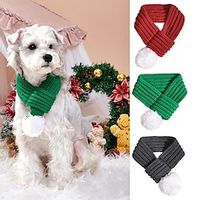 Dog Warm Scarf Pet Christmas Cat Scarf Knitting Corgi Teddy Dog Bib Dog Accessories Lightinthebox - thumbnail