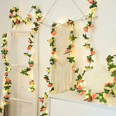 Valentine's Day Wedding Party Decor Simulation Rattan String Lights 2m 20LEDs Garland Lights BatterySolar Powered Outdoor Patio Balcony Birthday Party Holiday Home Decoration Lightinthebox
