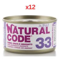 Natural Code Tuna Sea Bream & Apple Soft Jelly Wet Cat Food 85G (Pack of 12)