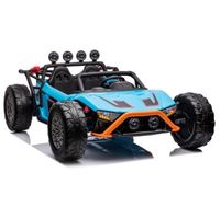 Megastar Ride On 24V Super Slash Monster, 2 Seater, Bluetooth, Rubber Wheels & Parental Remote Control, Blue - (UAE Delivery Only)