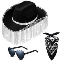 Rhinestone Cowgirl Hat Glitter Cowboy Hat Sparkly Cowboy Hat Men Women Cosplay Party Costume Lightinthebox - thumbnail