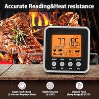 Meat Thermometer Digital Instant Read Kitchen Cooking Food Candy Thermometer Timer With Stainless Steel Probe Backlight Magnet For Oil Deep Fry BBQ Grill Smoker Baking Liquids Beef Oven Thermometer Lightinthebox - thumbnail