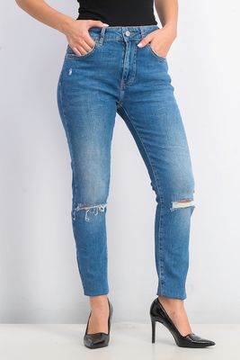 Womens Skinny Rip Jeans Blue Womens Skinny Rip Jeans Blue