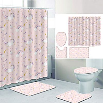 Bathroom Shower Curtain  Mat Set Modern Polyester New Design miniinthebox