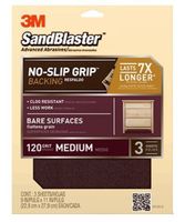 3M Pack of 3, 9 x 11 Inch, 120 Grit Sandpaper