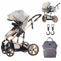 Teknum 3 In 1 stroller - Grey - Sunveno Diaper Bag - Grey Hooks CM_TKSN_661GYDPGY