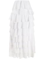 SO ALLURE tiered maxi skirt - White