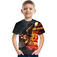 Kids Boys' T shirt Tee Short Sleeve Graphic Children Tops Active Black 3-12 Years Lightinthebox - thumbnail