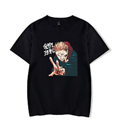 Inspired by Jujutsu Kaisen Yuji Itadori Cosplay Costume T-shirt Polyester / Cotton Blend Graphic Prints Printing Harajuku Graphic T-shirt For Women's / Men's miniinthebox
