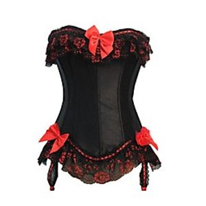 Corset Women's Normal Polyester Embroidery Embroidered Printing Shapewear Overbust Corset Lace Up Black S miniinthebox