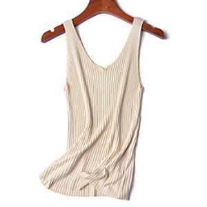 Women's Basic Casual Solid Color Vest Sleeveless Sweater Cardigans V Neck caramel Brick red Sky Blue Lightinthebox