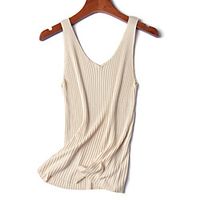 Women's Basic Casual Solid Color Vest Sleeveless Sweater Cardigans V Neck caramel Brick red Sky Blue Lightinthebox - thumbnail