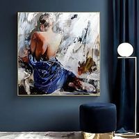 Nude Lady Paint Canvas Art Naked girl Wall Decor Hand-painted Painting Figurative Art Handamde Oil Paint Textured Canvas For Home Wall Bedroom Decor Lightinthebox - thumbnail