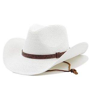 Summer Outdoor Men Women Western Cowboy Straw Hats Curled Brim Breathable Holiday Beach Jazz Cap Fishing Sun Protection Hat miniinthebox