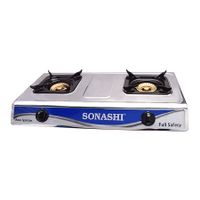 Sonashi Double Gas Burner Stainless Steel Panel Enamel Fixed Pan Suppo Sonashi Double Gas Burner Stainless Steel Panel Enamel Fixed Pan Suppo