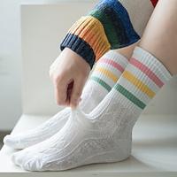 4 Pairs Women's Crew Socks Work Daily Holiday Retro Polyester Casual Lolita Vintage Retro Casual Sports Socks Lightinthebox - thumbnail