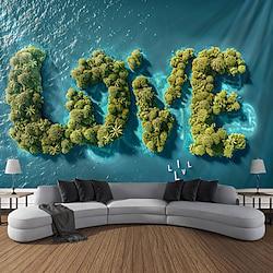 Heart Forest Island Hanging Tapestry Wall Art Large Tapestry Mural Decor Photograph Backdrop Blanket Curtain Home Bedroom Living Room Decoration Lightinthebox