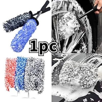 1 Pc Car Wash Brush Microfiber Wheels Brush Gloves Non-Slip Handle for Cleaning Wheel Rim Spokes Car Cleaning Tools Accessories miniinthebox