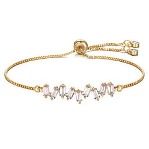Women's Cubic Zirconia Chain Bracelet Geometrical Flower Stylish Gold Plated Bracelet Jewelry Rose Gold / Gold / White For Gift Daily miniinthebox