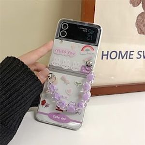 Phone Case For Samsung Galaxy Flip Z Flip 4 Z Flip 3 Flip Dustproof Anti-Scratch Cartoon PC Lightinthebox