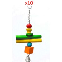 Pets Club Natural Wooden Bird Toy, Size H29xW12 Cm (Pack of 10)