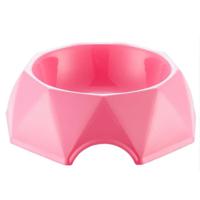 Pets Club Diamond Shape Pet Bowl-Pink- Size :15.6X15.6X4.8Cm