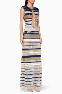 Sequinned Tulle Maxi Dress