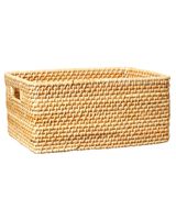 Homesmiths Natural Rattan Storage Bins With Handles Large