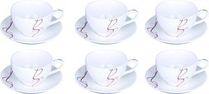 Royalford 12 Pcs Of Set Bone China Round Cup & Saucer - RF4307