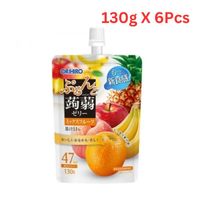 Orihiro Konjac Jelly Mix Fruits 130G Pouch (Pack of 6)
