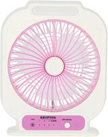 Krypton Rechargeable Mini Table Fan With Led, 8 Inch - White - KNF222