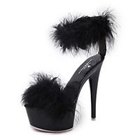 Women's Sandals Stiletto Heel Round Toe PU Buckle Solid Colored White Black Pink miniinthebox - thumbnail