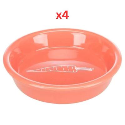 Trixie Ceramic Bowl For Rabbit - Pink 14cm (Pack Of 4)
