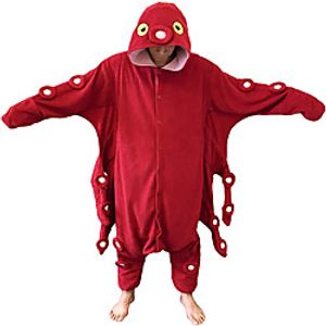 Octopus Onesie Couples Kigurumi Pajamas Adults' Polar Fleece Housecoat Costume Cartoon Sleepsuit Animal Sleepwear for Women Men Lightinthebox