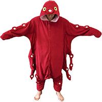 Octopus Onesie Couples Kigurumi Pajamas Adults' Polar Fleece Housecoat Costume Cartoon Sleepsuit Animal Sleepwear for Women Men Lightinthebox - thumbnail