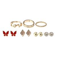 Daily Trend Gold Earrings Rings