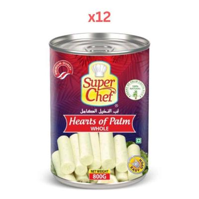 Super Chef Palm Hearts 800Gm (Pack Of 12)