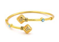 Women's Gold Plated Cuff Bangle with Unique Design