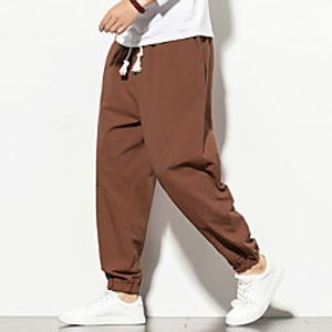 Men's Casual / Sporty Plus Size Loose Harem Jogger Pants Trousers Pants Graphic Prints Elastic Waistband Drawstring Wine Light Grey Black Dark Gray Navy Blue miniinthebox