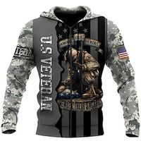 Men's Full Zip Hoodie Jacket Gray Hooded Camouflage Graphic Prints Zipper Print Sports  Outdoor Daily Sports 3D Print Streetwear Designer Casual Spring   Fall Clothing Apparel Soldiers Hoodies Lightinthebox