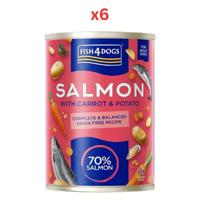 Fish4dogs Finest Complete Salmon With Carrot & Potato Wet Dog Food 395g (Pack of 6)