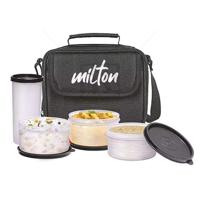 Milton New Meal Combi Lunch Box 3 Containers And 1 Tumbler - Black MT_MCOS4_BK