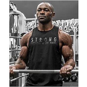 Men's Yoga Top Sleeveless Tee Tshirt Cotton Breathable Quick Dry Comfortable Yoga Gym Workout Running Sportswear Activewear Black Gray White Lightinthebox