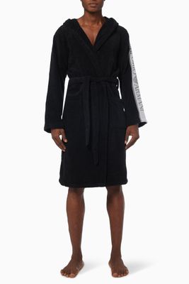Logo Band Bathrobe in Cotton Logo Band Bathrobe in Cotton