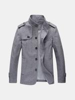 Mens Fashion Solid Loose Trench Coat