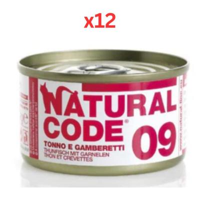 Natural Code Tuna & Shrimps Cooking Water Wet Cat Food 85G (Pack of 12)
