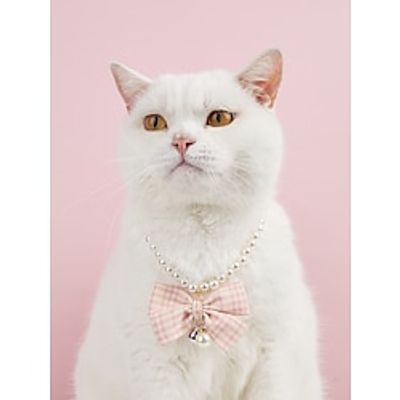 Cat Pets Collar Tie  Bow Tie Soft Cute and Cuddly Safety Safety Normal Cute Soft Adorable Outdoor Hiking Walking Plaid Polka Dot Flower Polyester Dalmatian Beagle Poodle Chihuahua Toy Poodle Baby Pet Lightinthebox